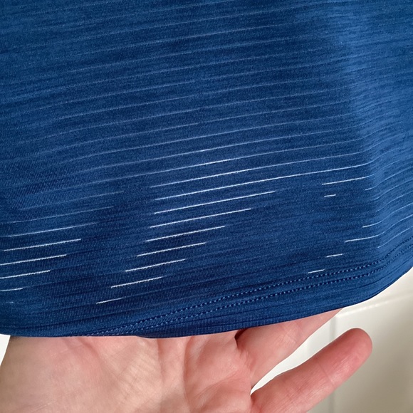 Athleta Womens Racerback ank Top Semi-sheer Detail Shirt Blue Medium - Picture 9 of 12